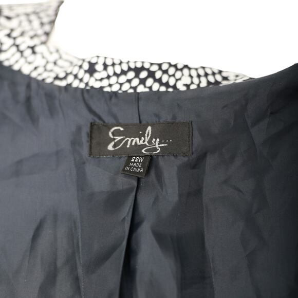 Emily women's plus size 22 W blazer navy blue white all over pattern - Picture 2 of 7